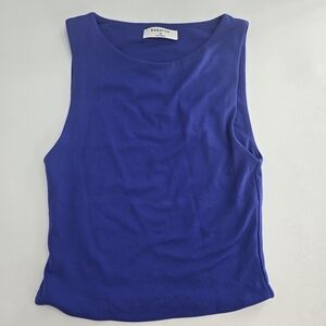 Aritzia Babaton Contour Semi Crop Blue Sleeveless Tank Top Womens small
